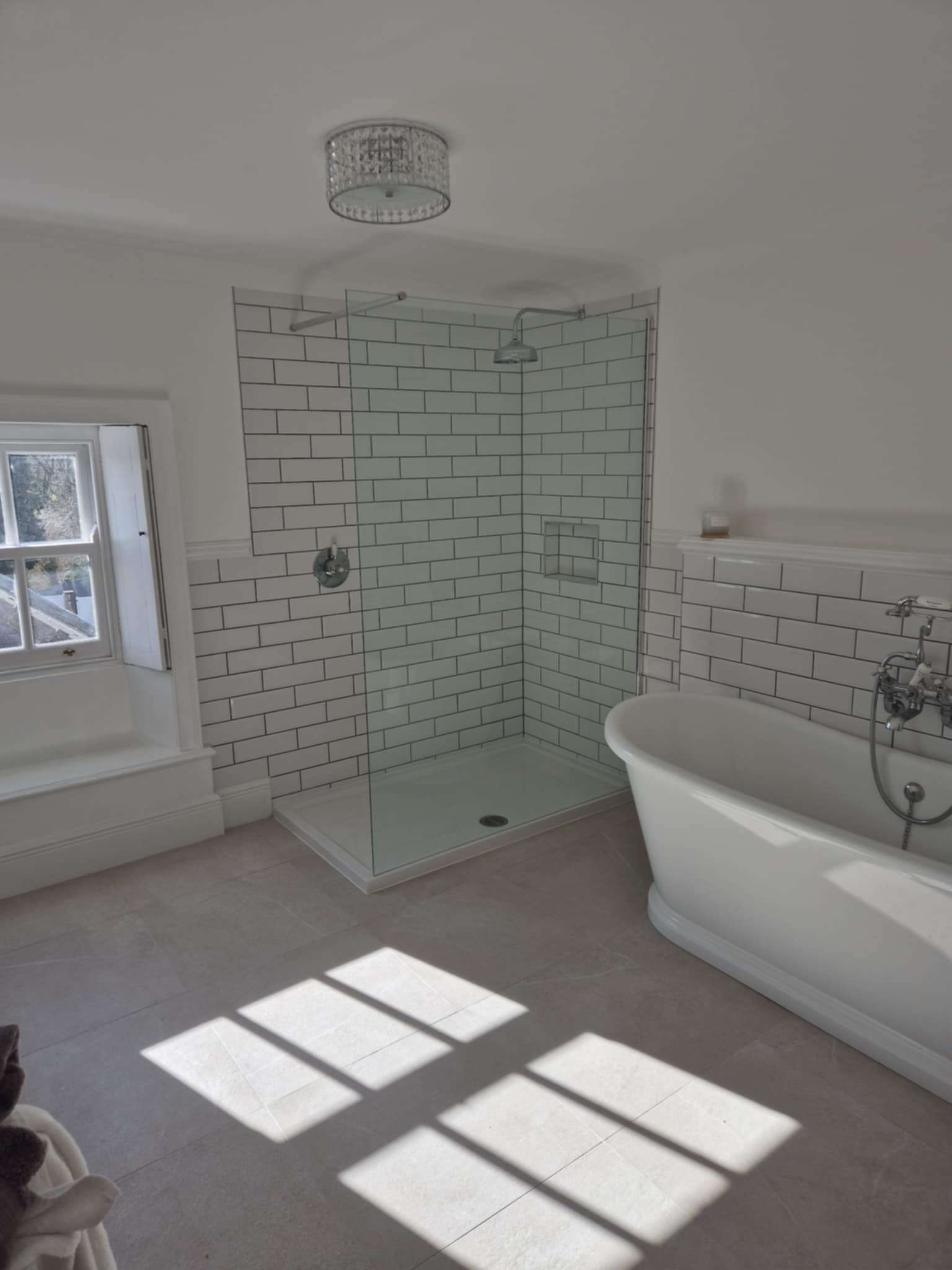 Classic bathroom with subway tiles